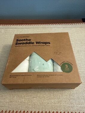 KeaBabies Soothe Swaddle Wraps, Organic cotton 3 Pack, Fits 7-15 lbs, 0-3 Months